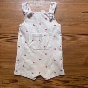 Kate Quinn Organics ivory apple sleeveless pocket front romper SIZE 2T